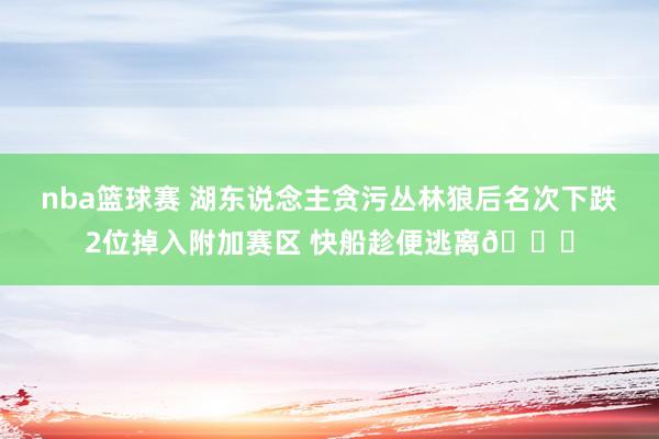 nba篮球赛 湖东说念主贪污丛林狼后名次下跌2位掉入附加赛区 快船趁便逃离😋