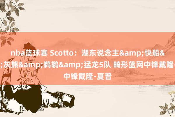 nba篮球赛 Scotto：湖东说念主&快船&灰熊&鹈鹕&猛龙5队 畸形篮网中锋戴隆-夏普